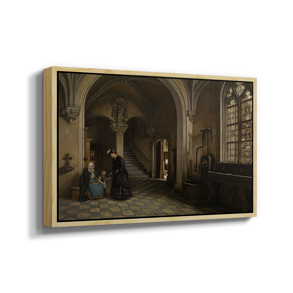 Interior of the Church of Saint Paul in Antwerp, c. 1865-1869 - Floater Framed Canvas Print