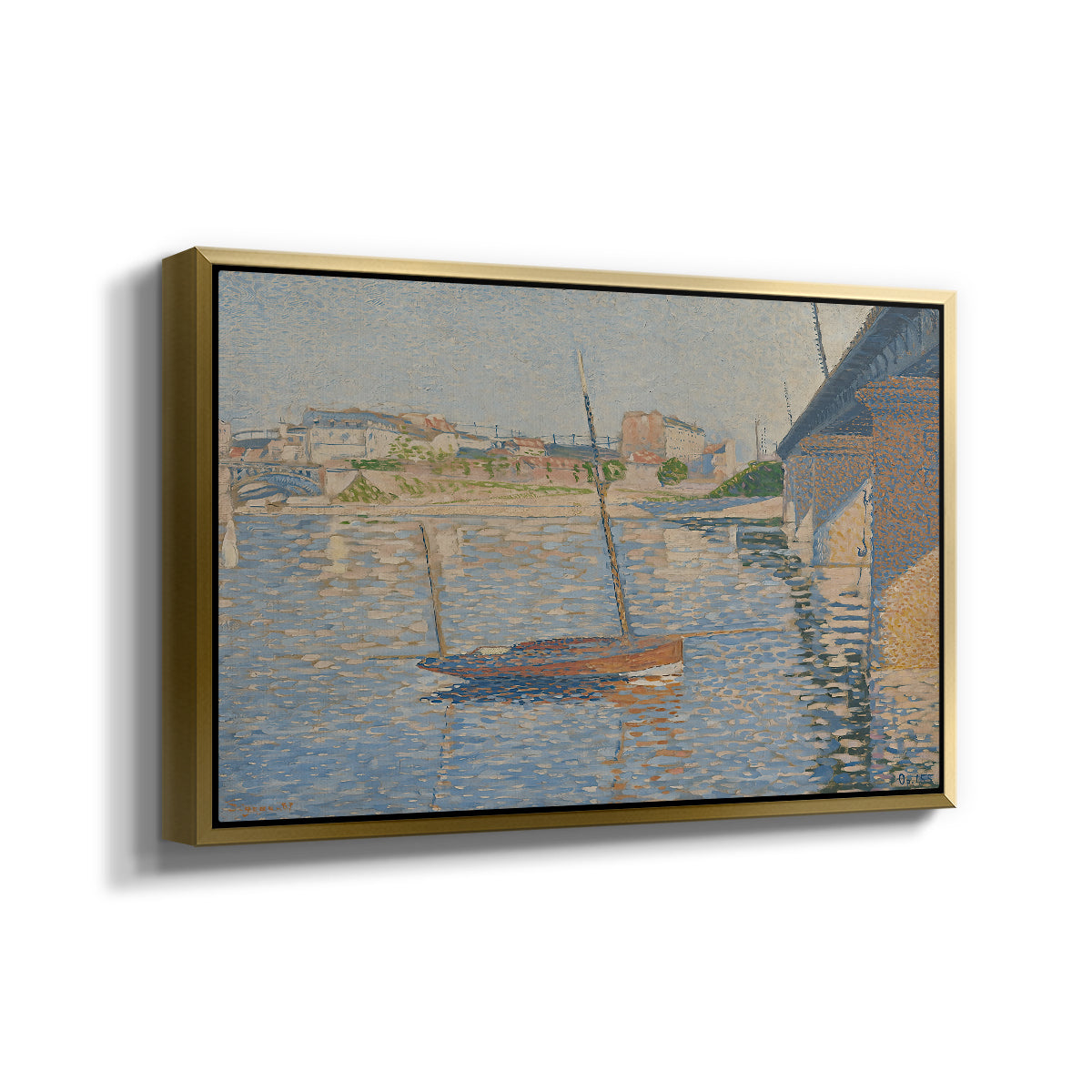 Le Clipper, Asnières, 1887 - Floater Framed Canvas Print
