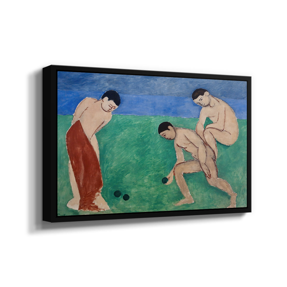 Game of Bowls, 1908 - Floater Framed Canvas Print