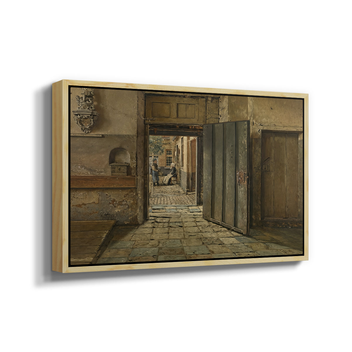 The Conversation, 1884 - Floater Framed Canvas Print