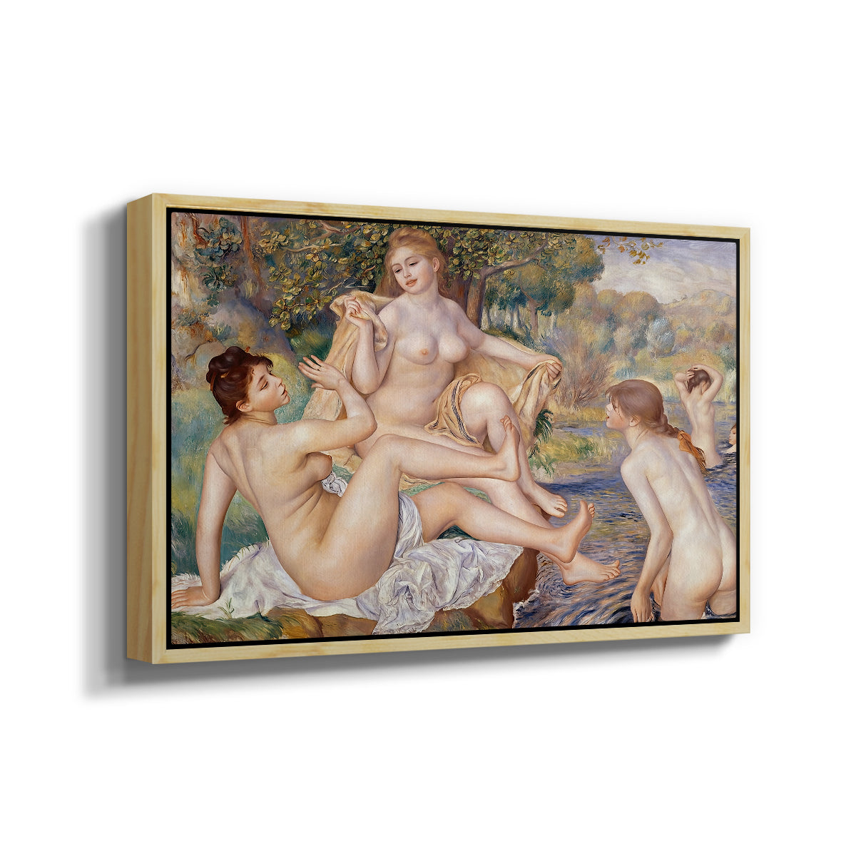 The Large Bathers, 1884-1887 - Floater Framed Canvas Print