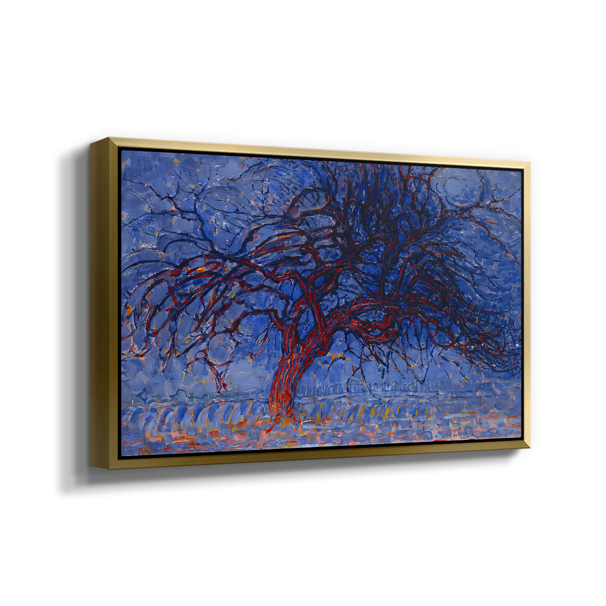 The Red Tree, 1909 - Floater Framed Canvas Print