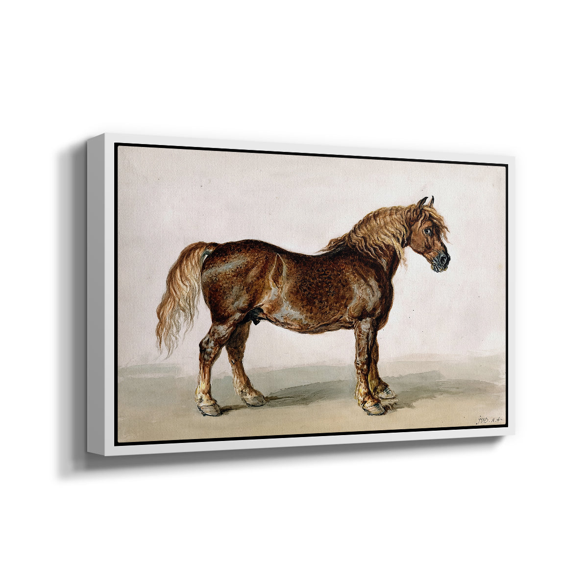 A Cart-Horse - Floater Framed Canvas Print