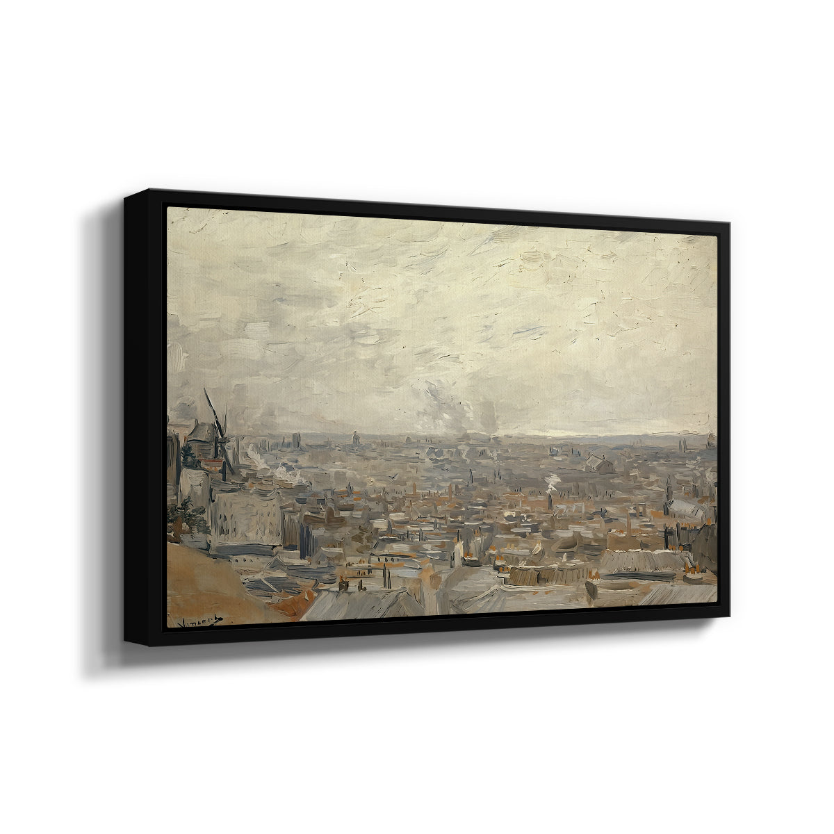 View from Montmartre, 1886 - Floater Framed Canvas Print