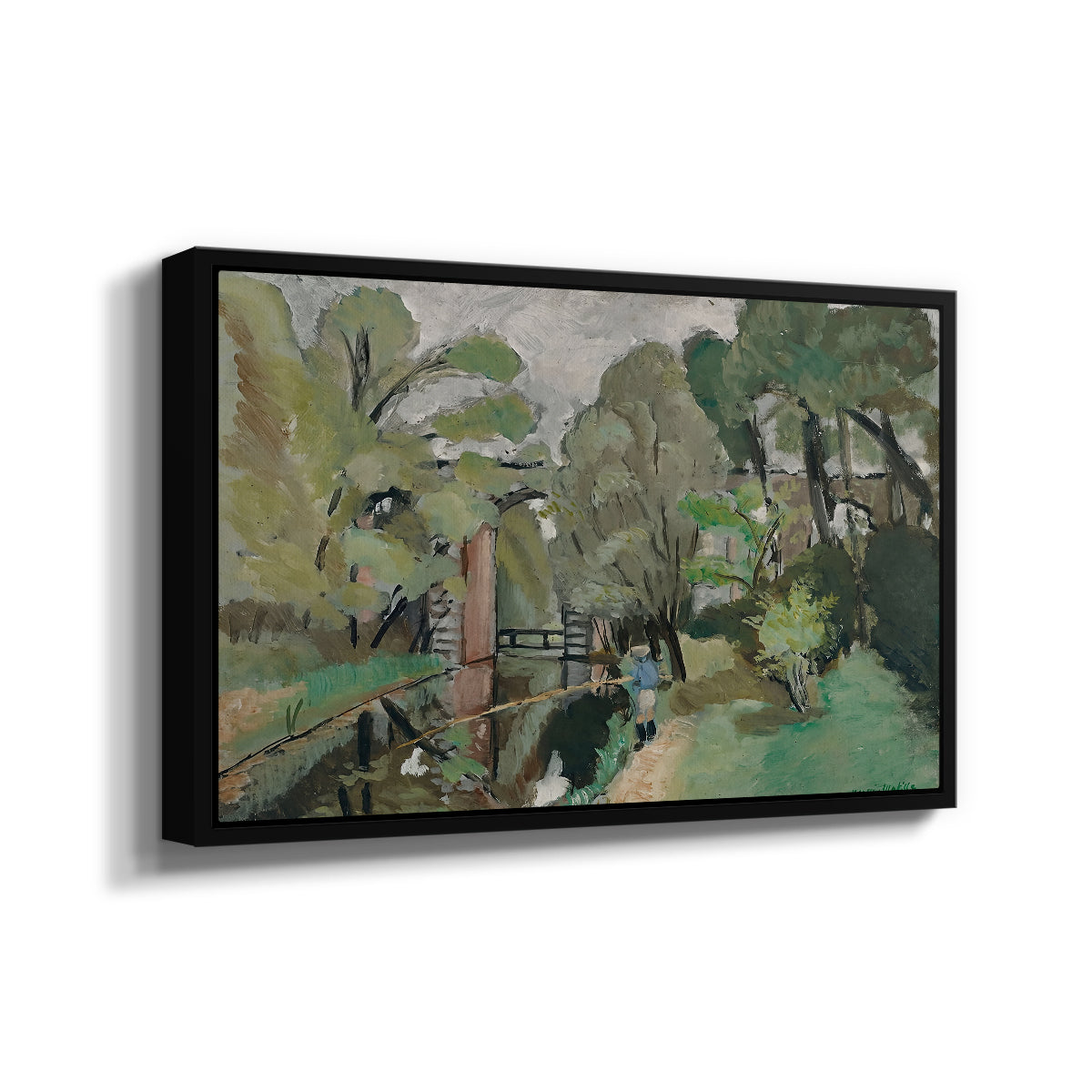 The Little Fisherman, Maintenon, 1918 - Floater Framed Canvas Print
