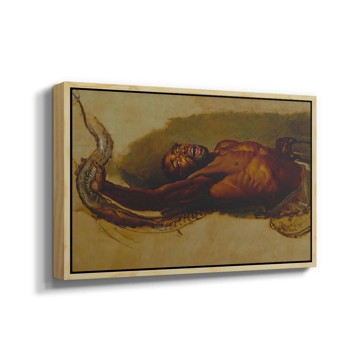 Man Struggling with a Boa Constrictor, c. 1803 - Floater Framed Canvas Print