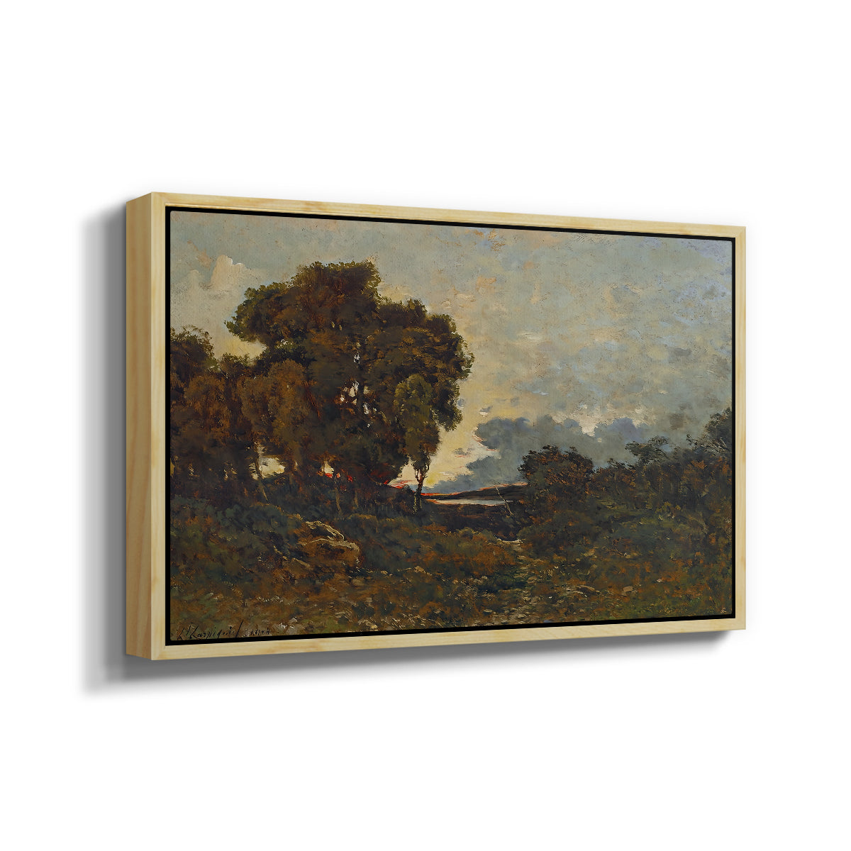 Sunset on the Allier (Soleil couchant sur l'Allier), 1904 - Floater Framed Canvas Print