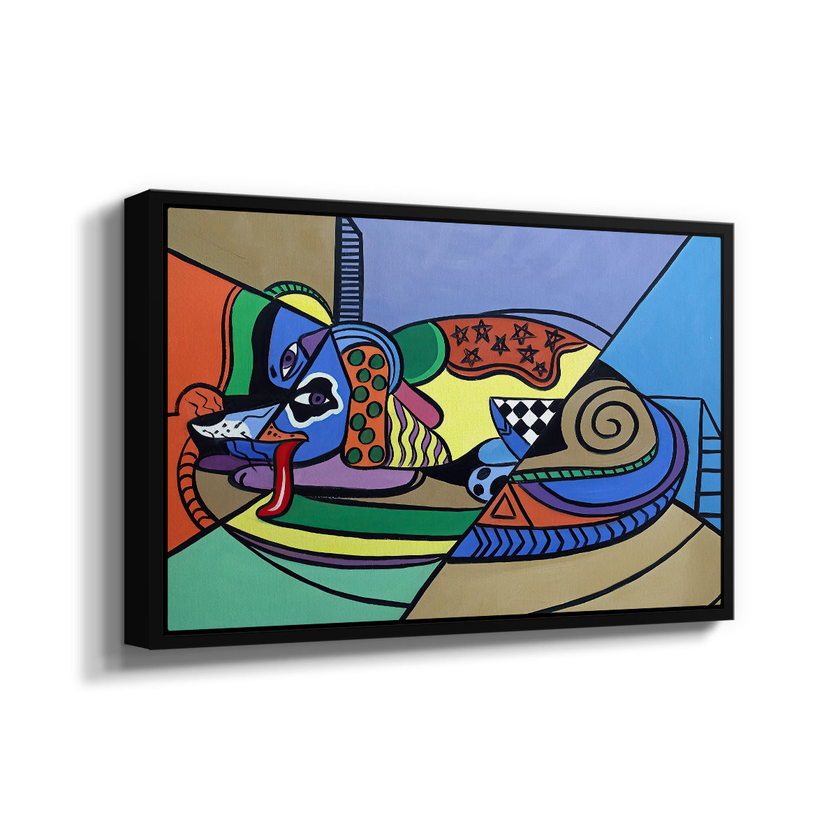 A Dog Named Picasso - Floater Framed Canvas Print