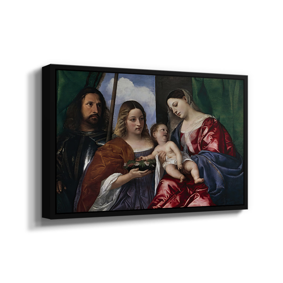 Madonna and Child with Saints Dorothy and George, c. 1516 - Floater Framed Canvas Print