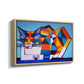 Cassie Thinking about Cubism - Floater Framed Canvas Print