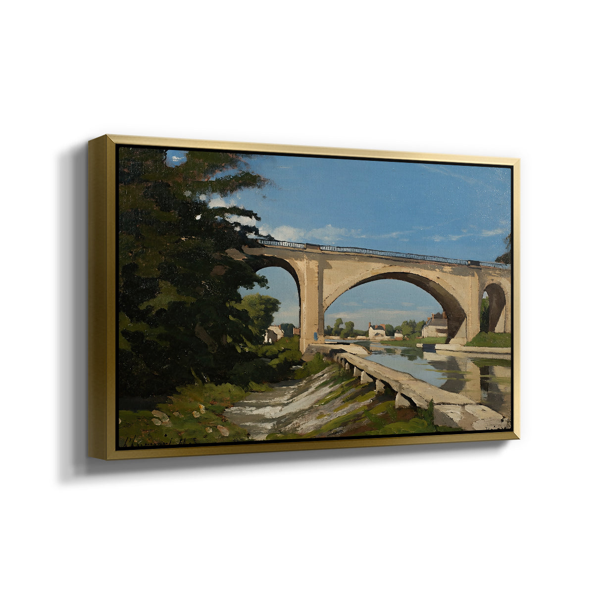 The Railroad Bridge at Briare, 1888 - Floater Framed Canvas Print