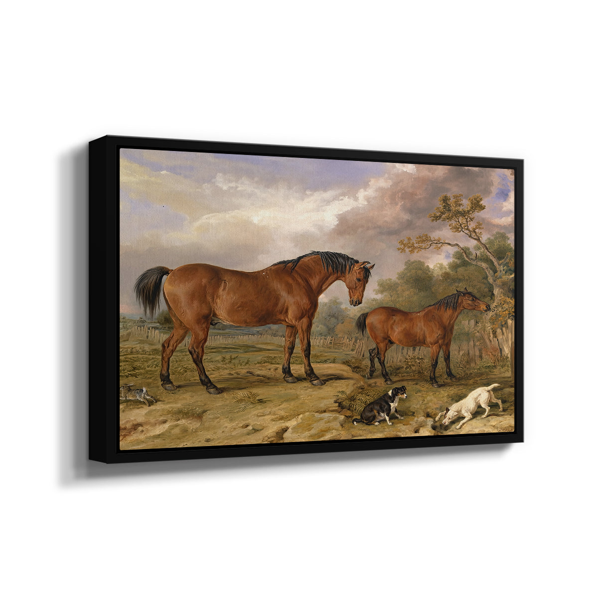 Portrait of Reformer, Blucher, Tory and Crib, Property of Rowland Alston, Esq., M.P., 1835 - Floater Framed Canvas Print