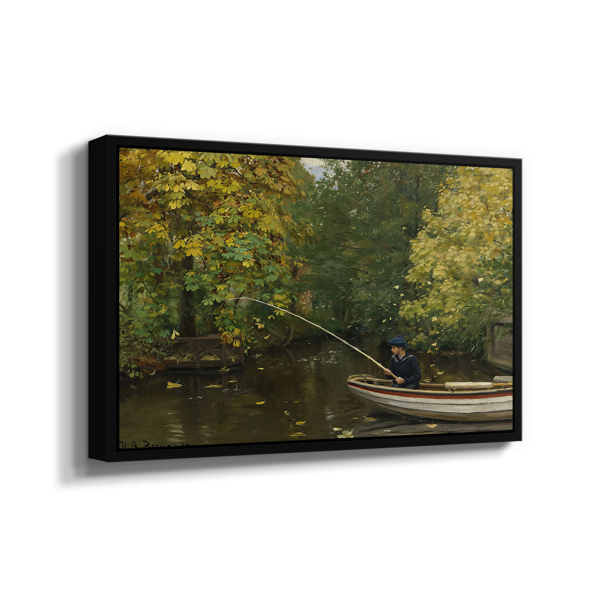 Fishing Boy, c. 1890 - Floater Framed Canvas Print