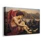 Canvas art print featuring a winged figure standing over serpent in allegorical composition, displayed at an angle