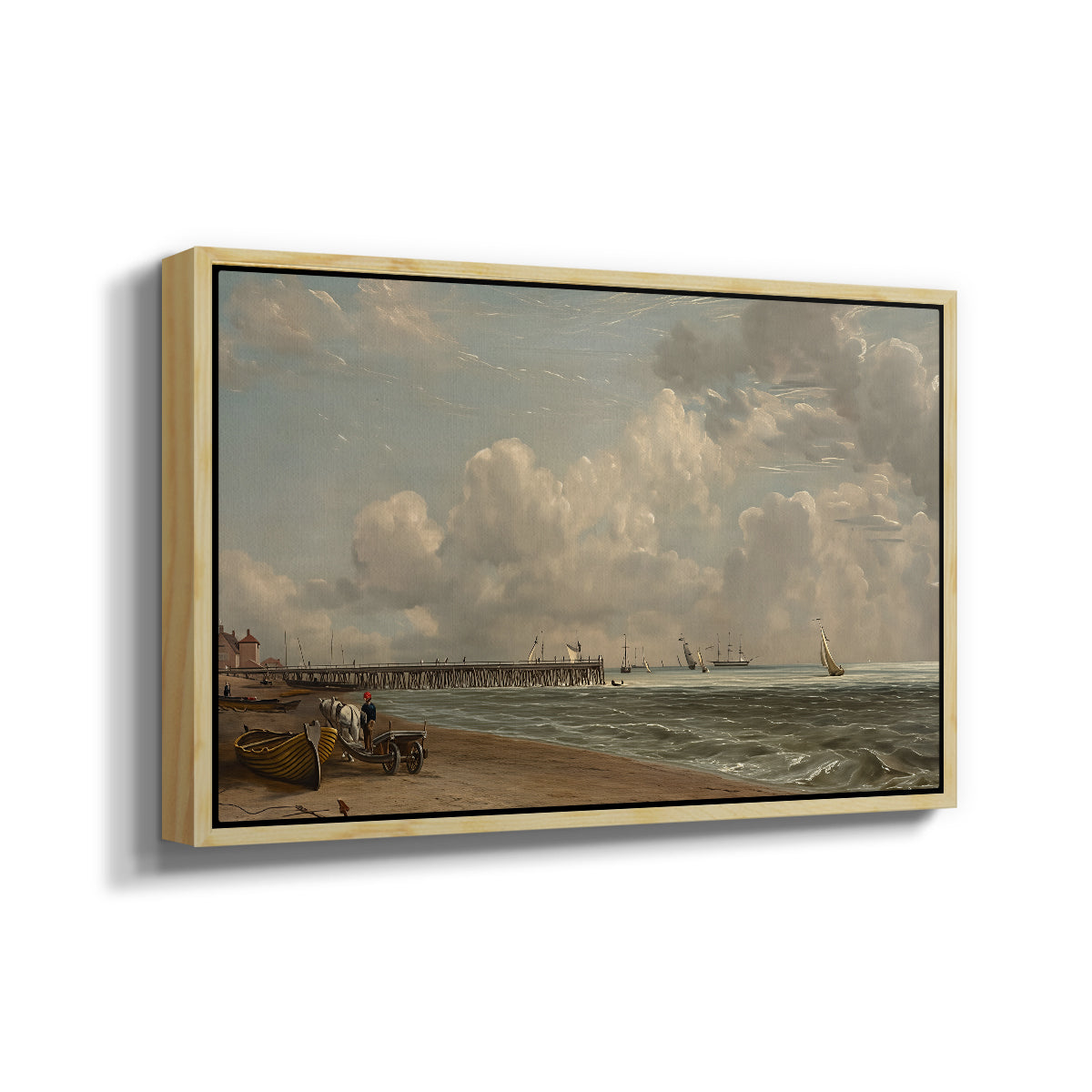 Yarmouth Jetty, 1822 - Floater Framed Canvas Print