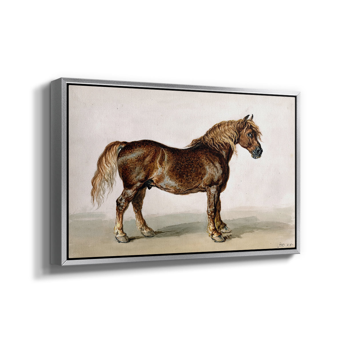 A Cart-Horse - Floater Framed Canvas Print