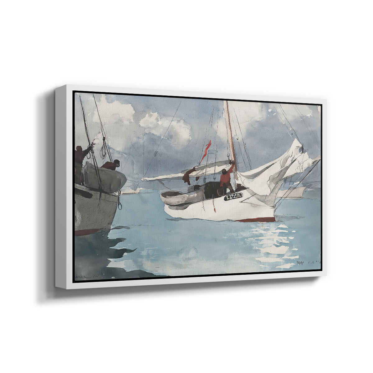 Fishing Boats, Key West, 1903 - Floater Framed Canvas Print