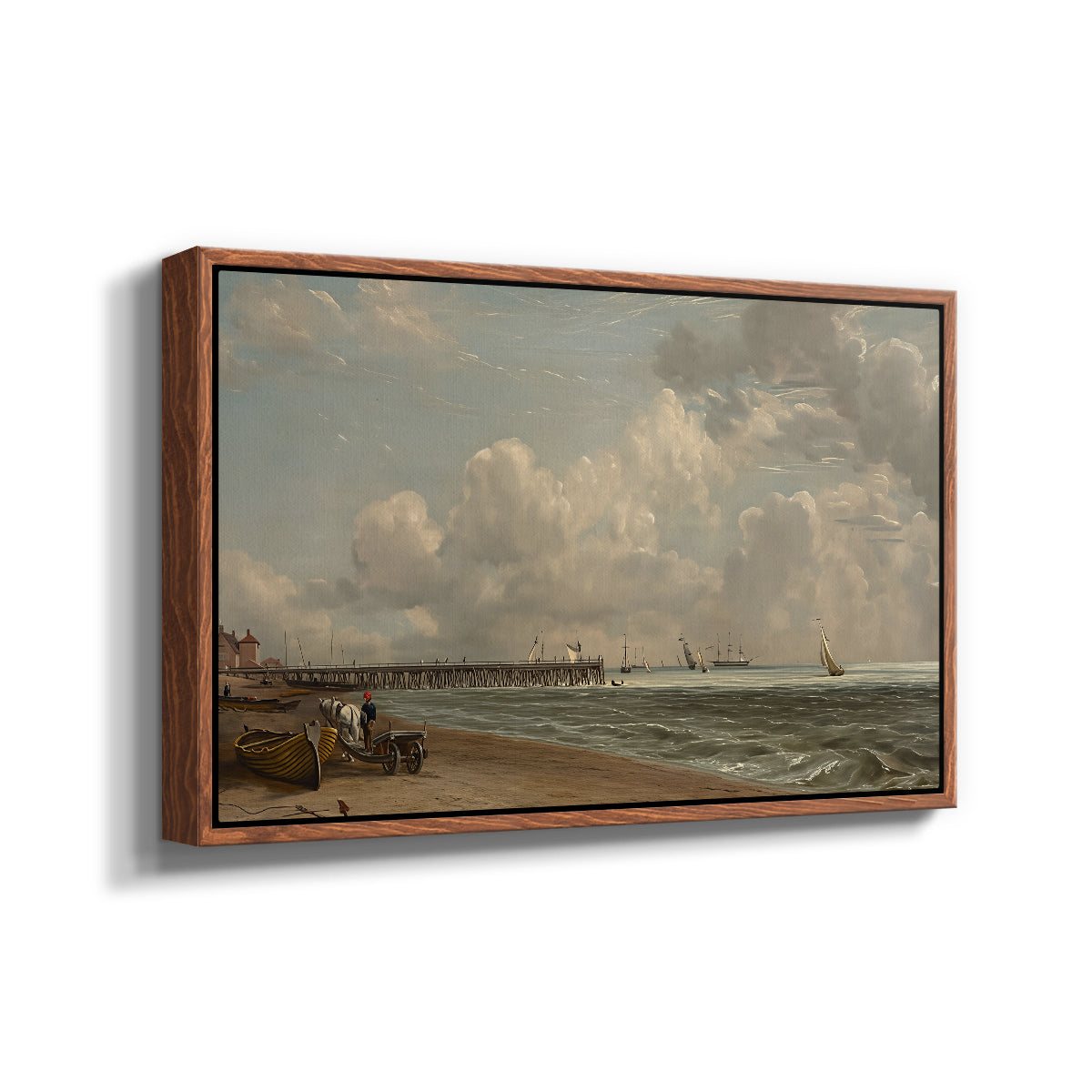 Yarmouth Jetty, 1822 - Floater Framed Canvas Print