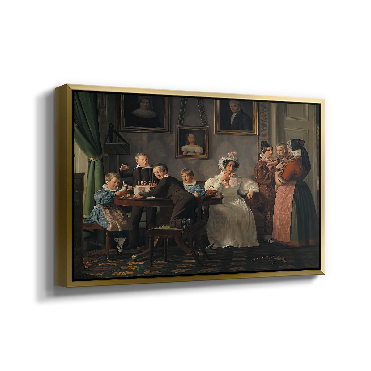 The Waagepetersen Family, 1836 - Floater Framed Canvas Print