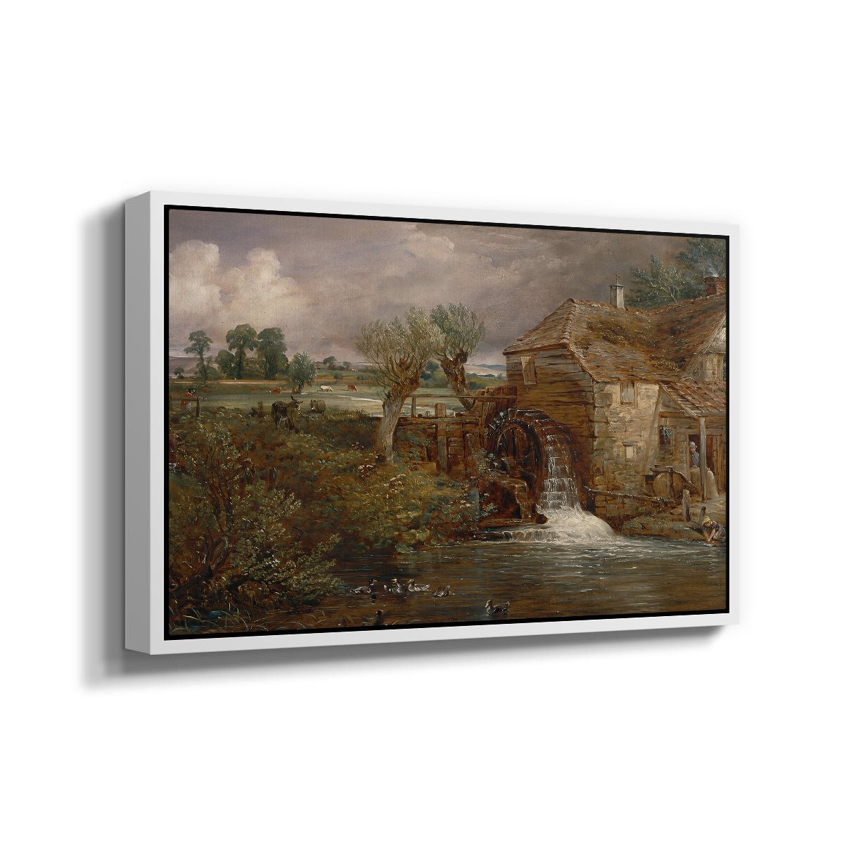 Parham Mill, Gillingham, 1826 - Floater Framed Canvas Print