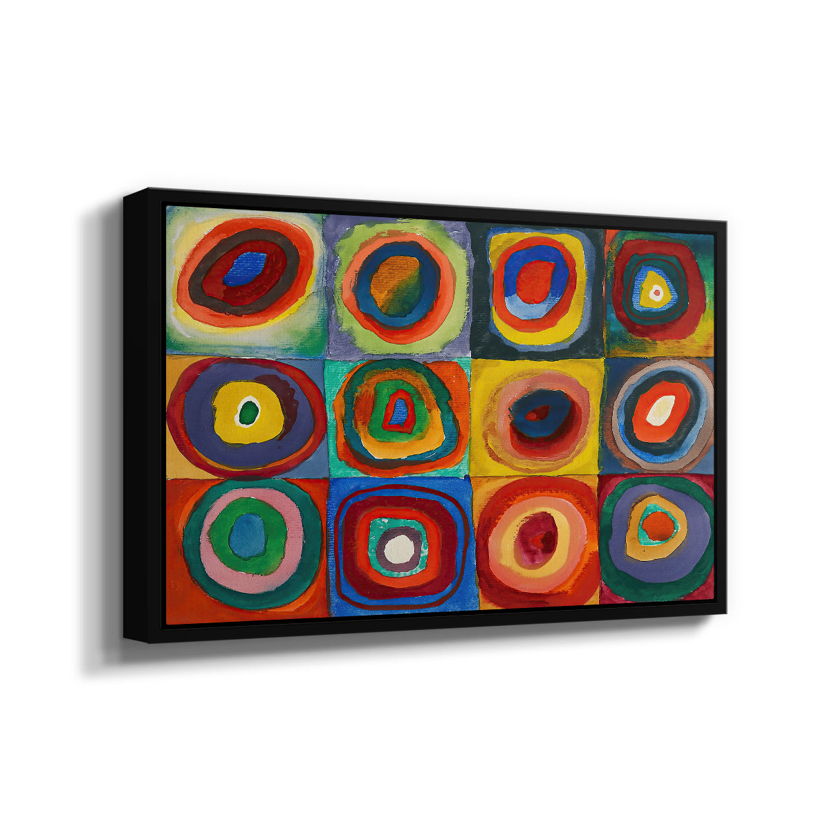 Color Study: Squares with Concentric Circles, 1913 - Floater Framed Canvas Print