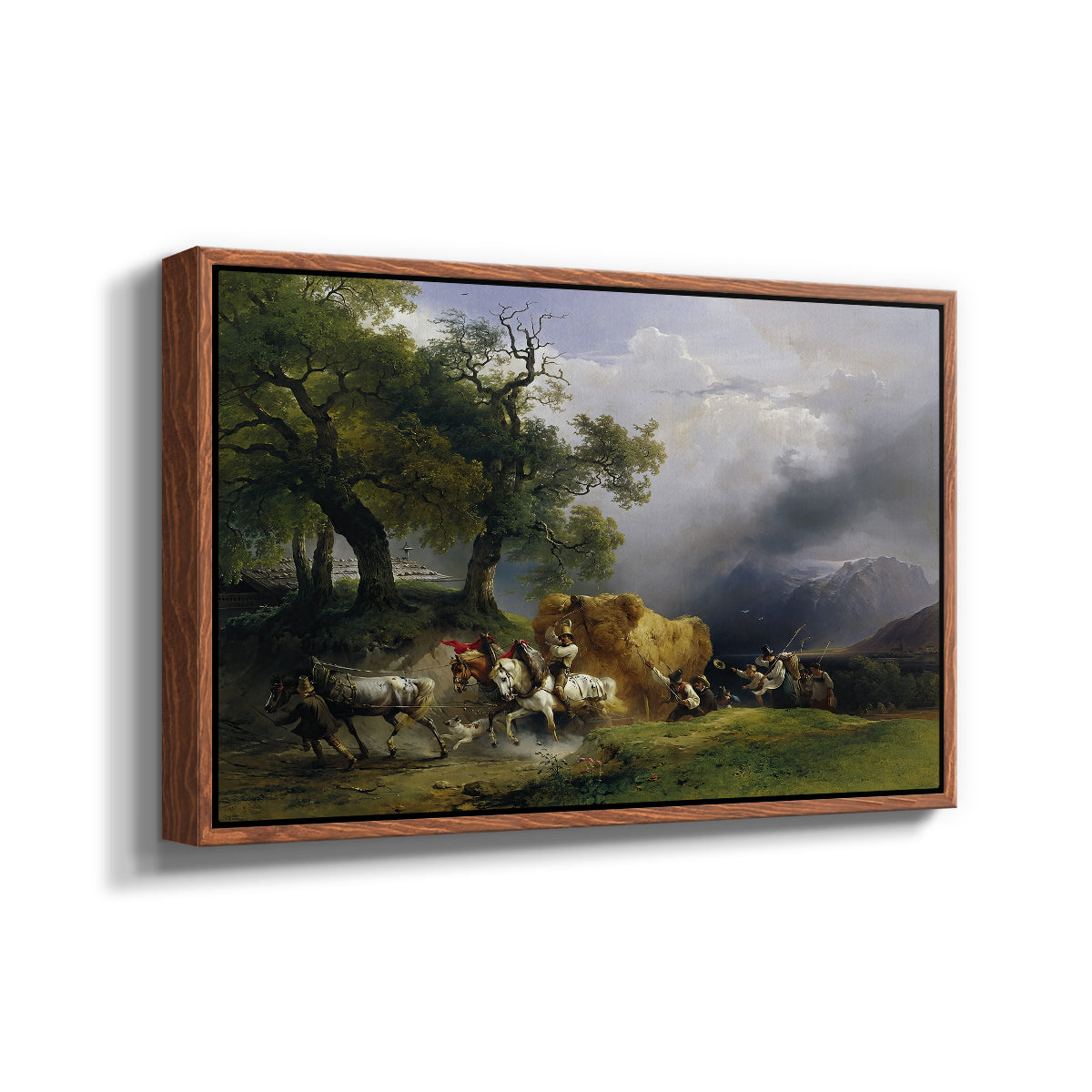 The Harvest Wagon (Der Heuwagen), c. 1850 - Floater Framed Canvas Print