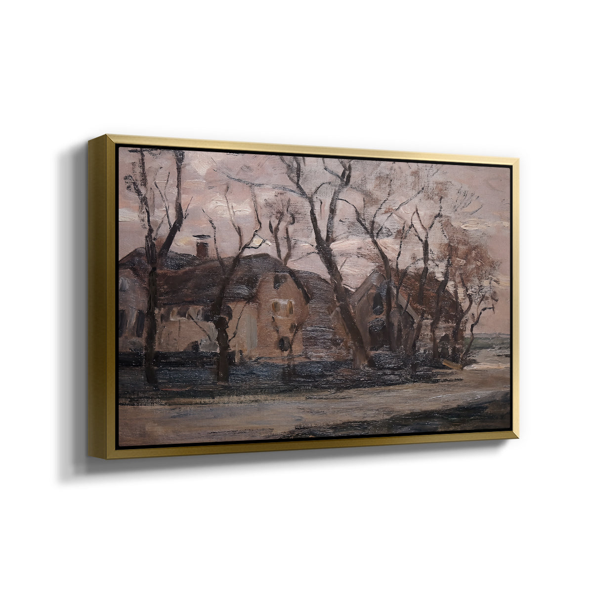 Farm near Duivendrecht in the Evening, c. 1905 - Floater Framed Canvas Print