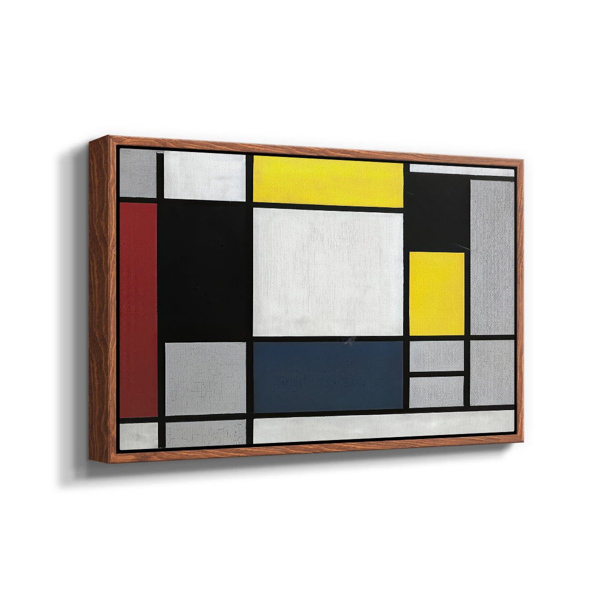 Composition with Yellow, Red, Black, Blue, and Gray, 1920 - Floater Framed Canvas Print