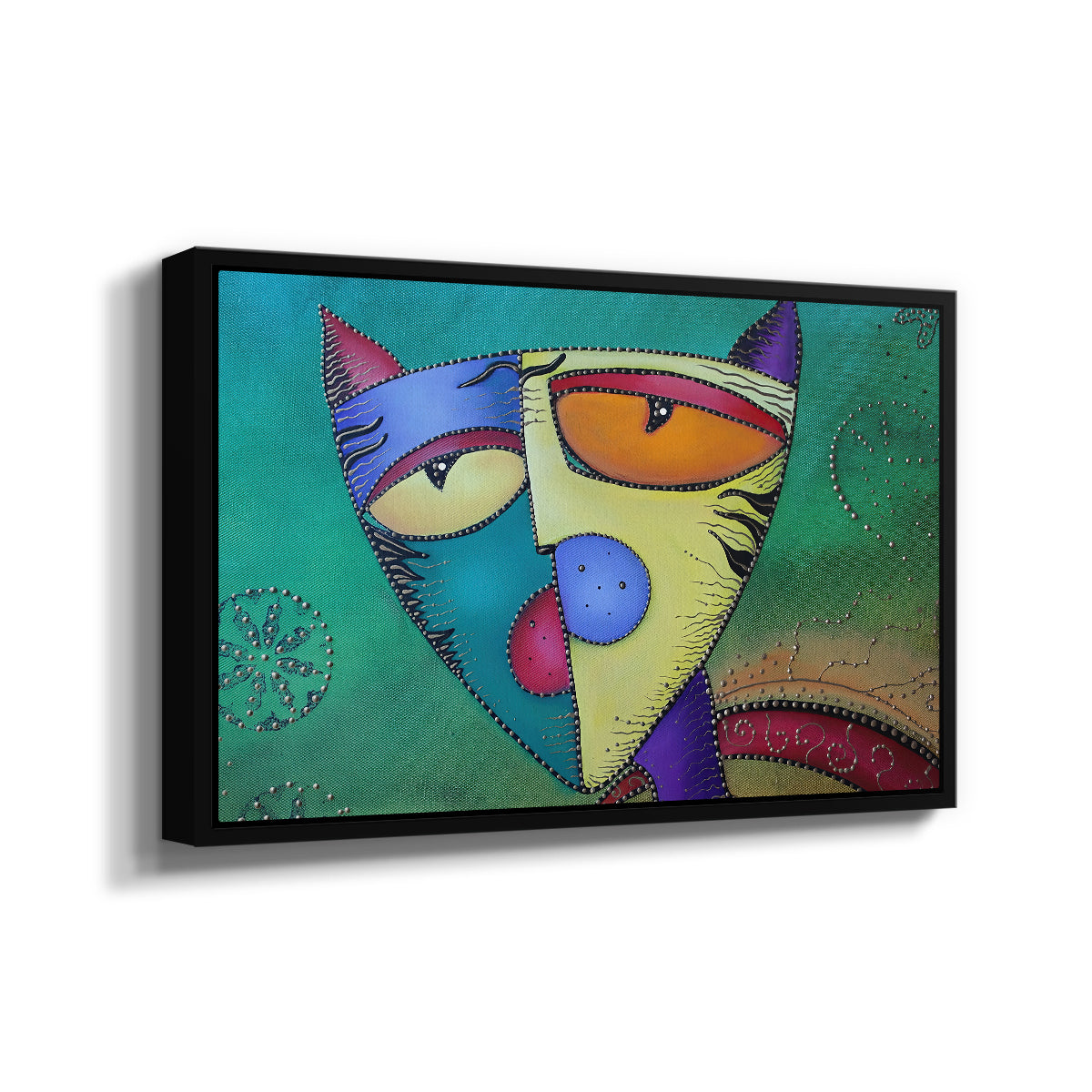 Celestial Cat - Floater Framed Canvas Print