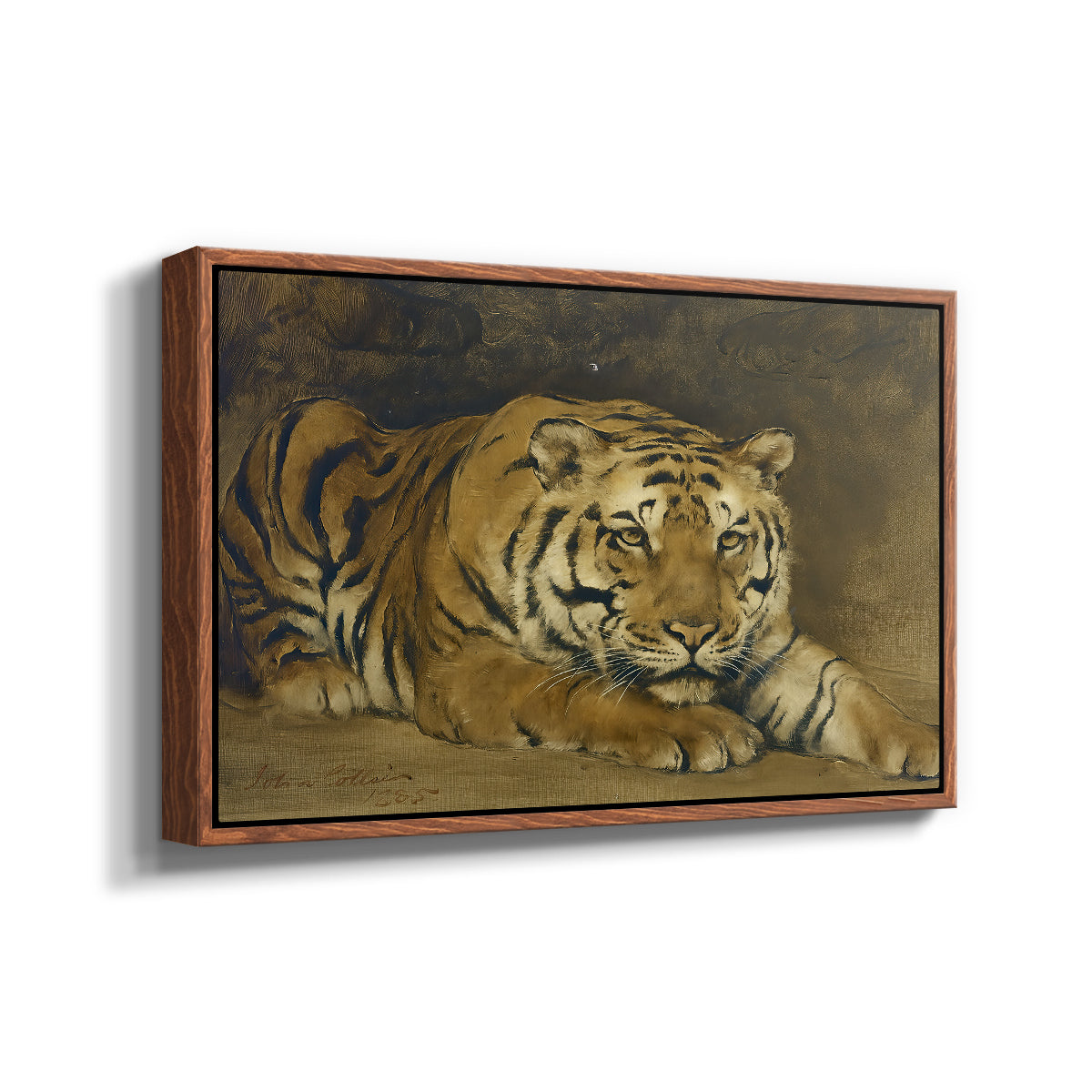Study of a Tiger for Circe, 1885 - Floater Framed Canvas Print
