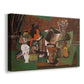 Canvas art print featuring a cubist composition with layered forms, displayed at an angle