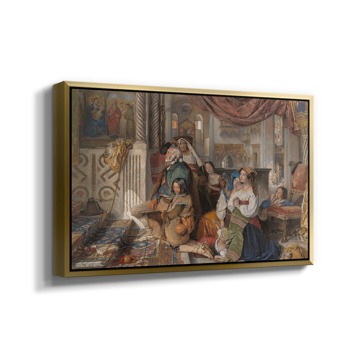 Roman Pilgrims, 1854 - Floater Framed Canvas Print