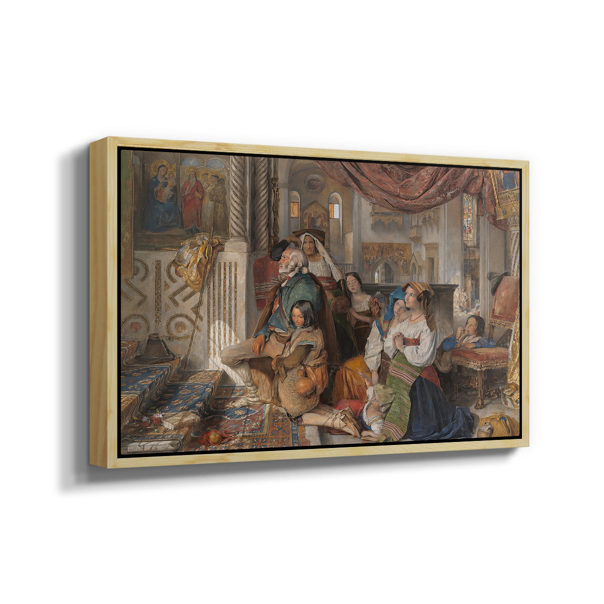 Roman Pilgrims, 1854 - Floater Framed Canvas Print