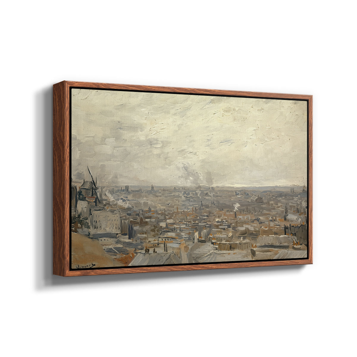 View from Montmartre, 1886 - Floater Framed Canvas Print