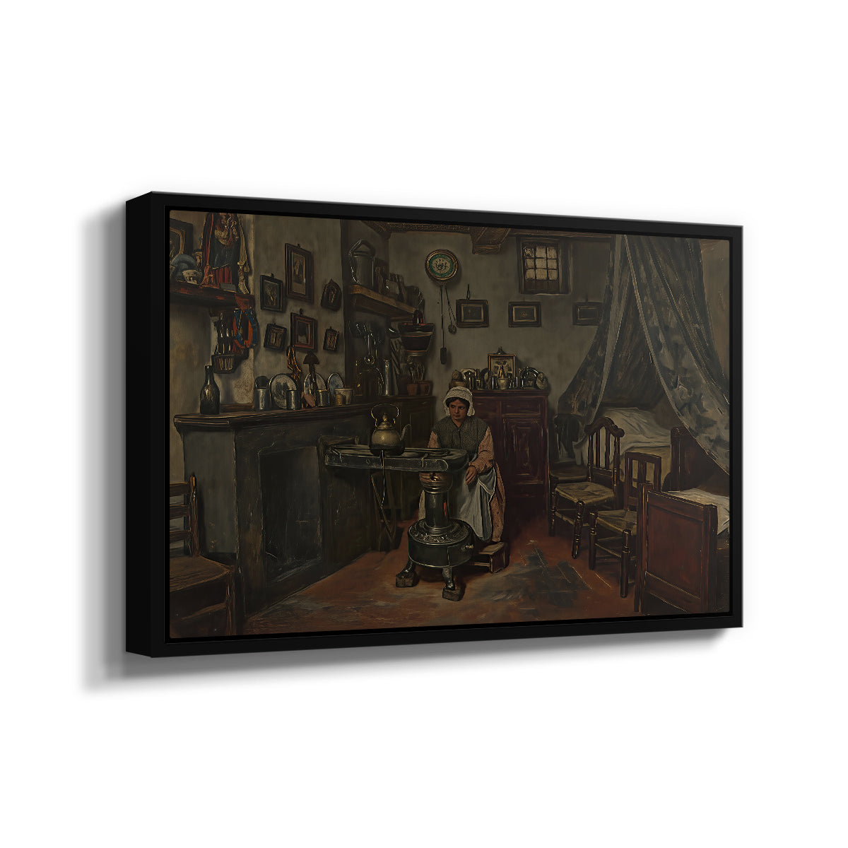 Interior, c. 1865-1870 - Floater Framed Canvas Print