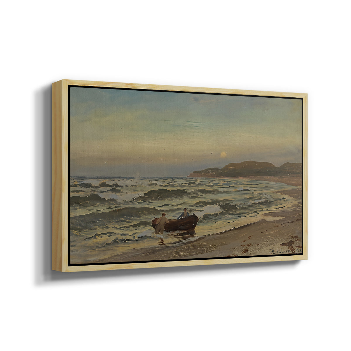 Storm at Rügen, 1882 - Floater Framed Canvas Print