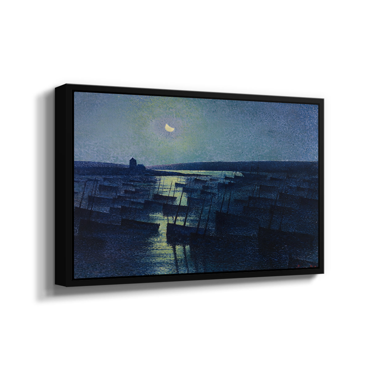 Camaret, Moonlight and Fishing Boats, 1894 - Floater Framed Canvas Print