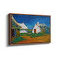 Three White Cottages at Saintes-Maries, 1888 - Floater Framed Canvas Print