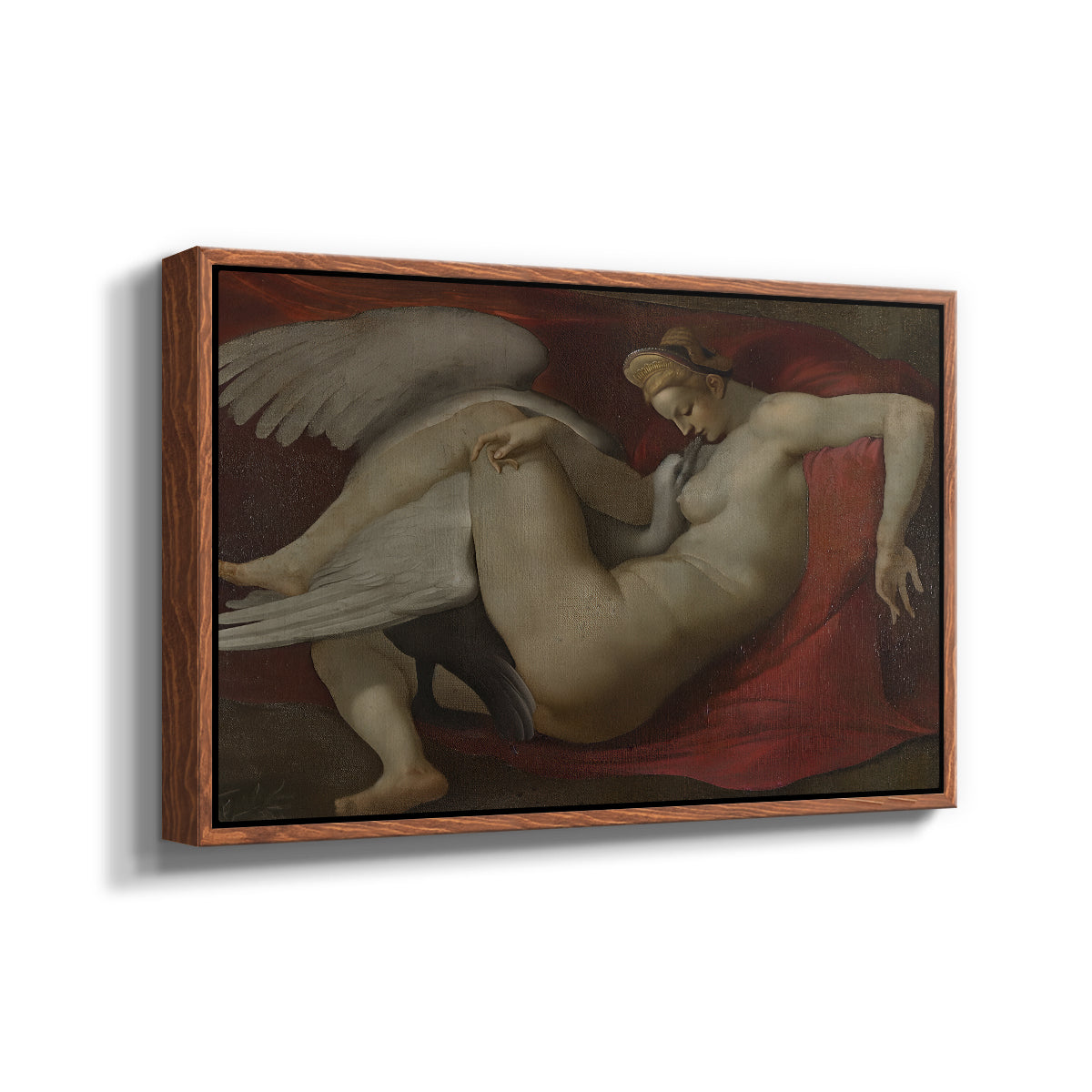 Leda and the Swan (16th-Century Version), c. 1530 - Floater Framed Canvas Print