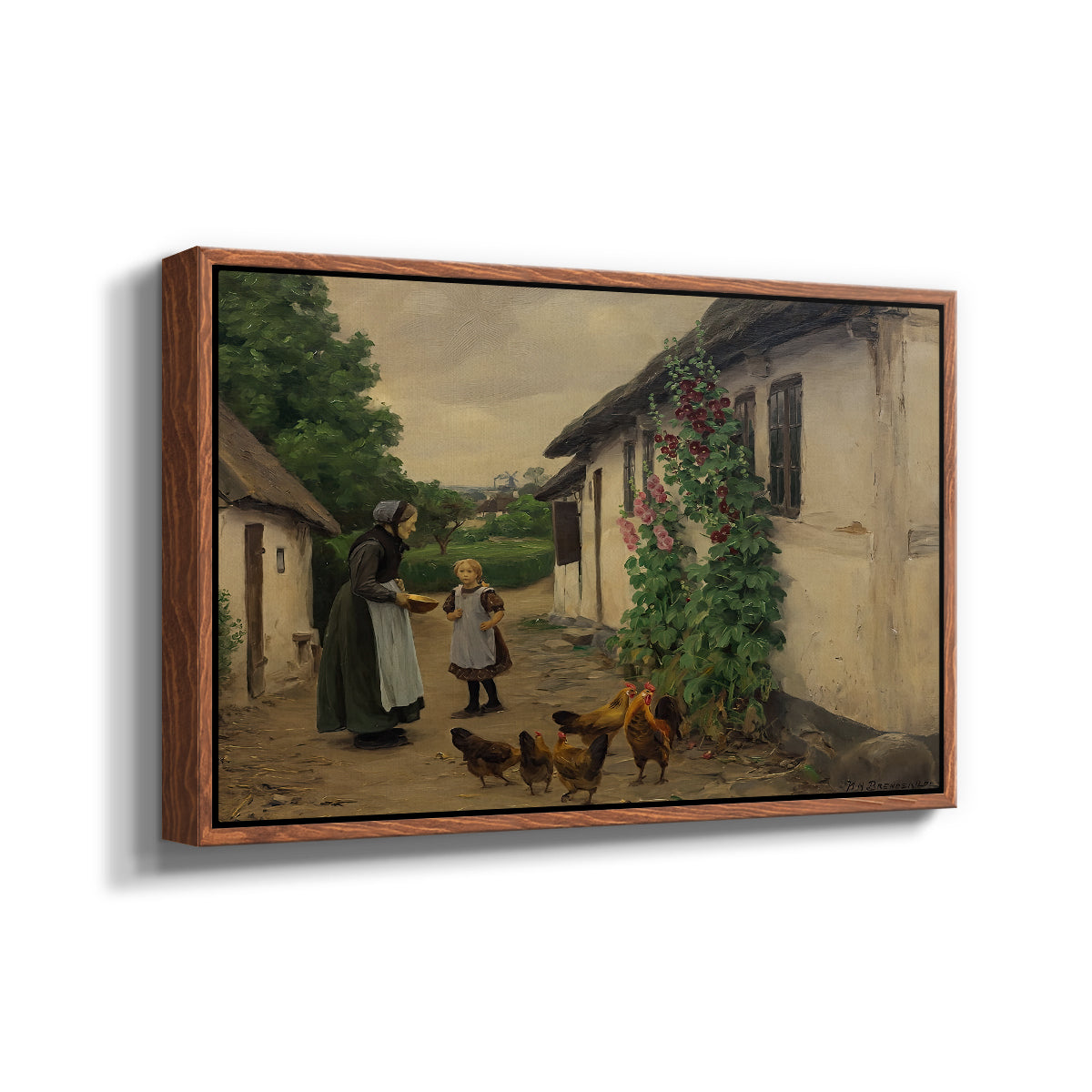 Visit to Grandmother, 1914 - Floater Framed Canvas Print