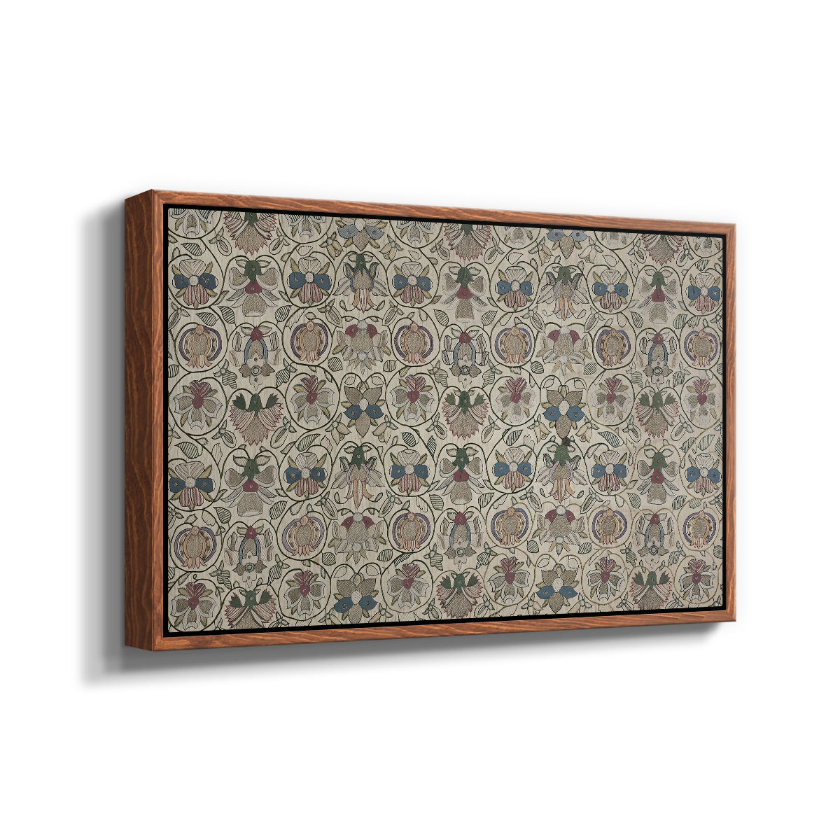 Long Cushion Cover (Printed Textile), c. 1600 - Floater Framed Canvas Print