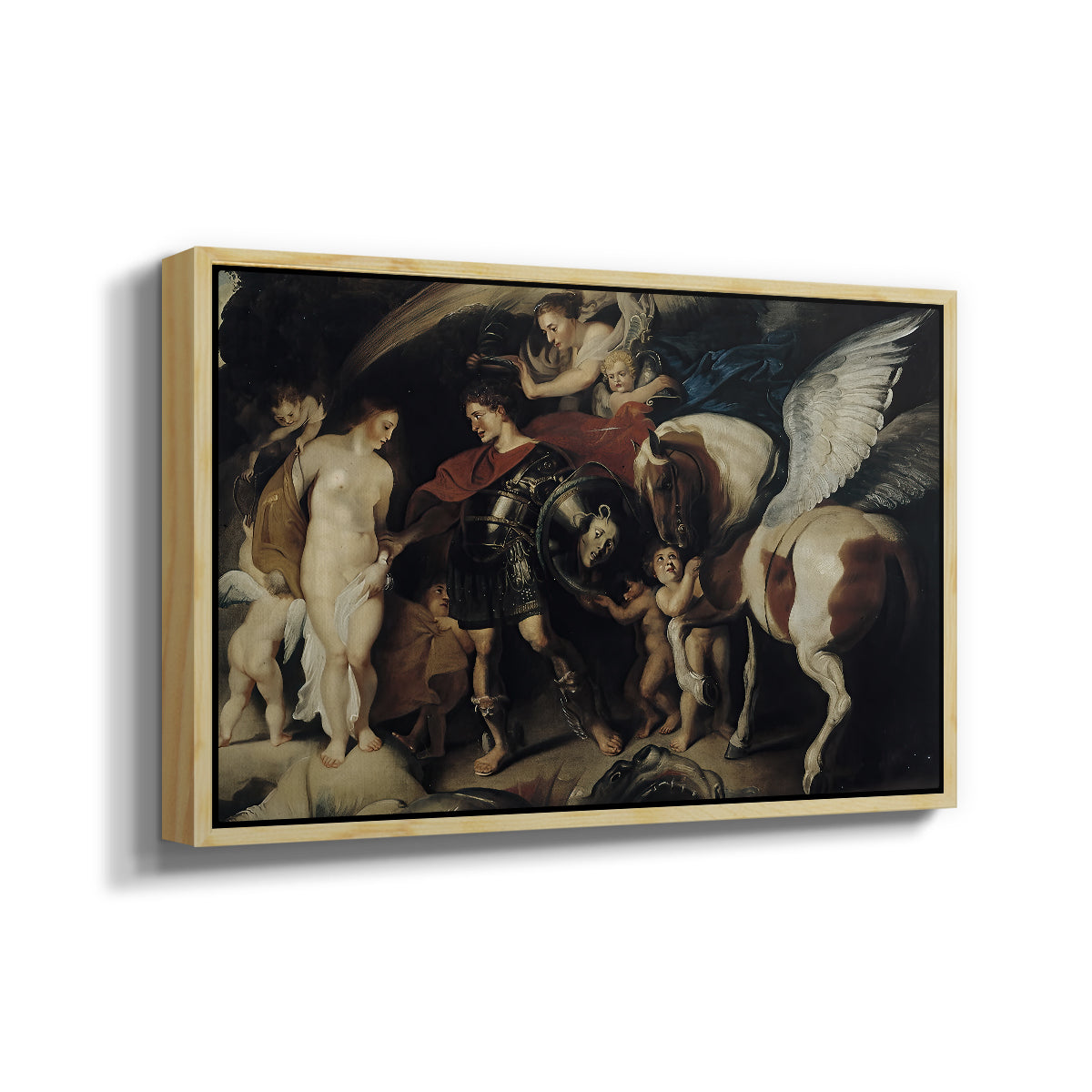 Perseus and Andromeda, c. 1620 - Floater Framed Canvas Print