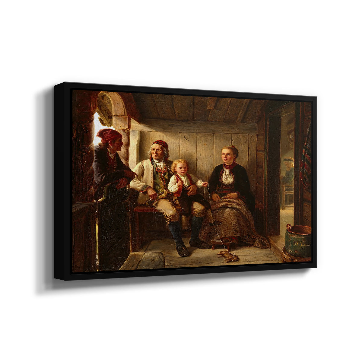 Neighbors (Naboer), 1855 - Floater Framed Canvas Print