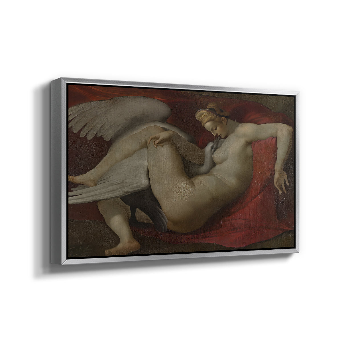 Leda and the Swan (16th-Century Version), c. 1530 - Floater Framed Canvas Print