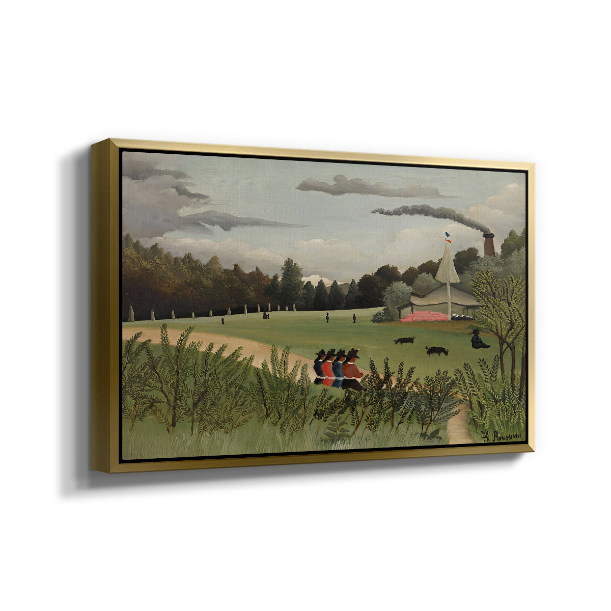 The Chair Factory at Alfortville, 1897 - Floater Framed Canvas Print