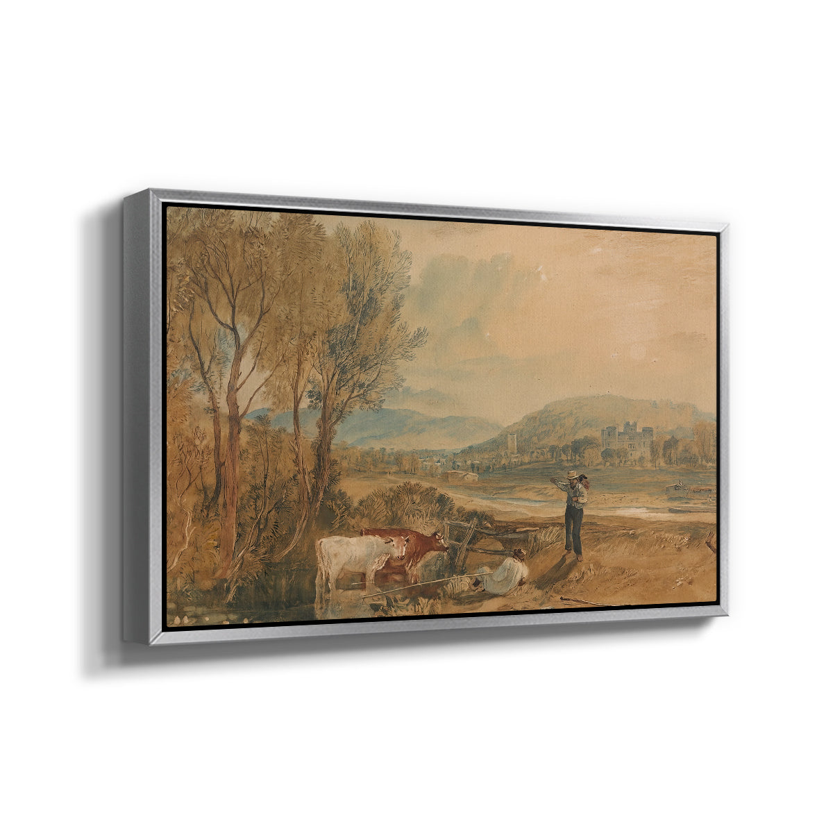 Lulworth Castle, Dorset, c. 1820 - Floater Framed Canvas Print