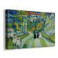 Canvas art print featuring an expressive architectural scene with steps and surrounding structures, displayed at an angle