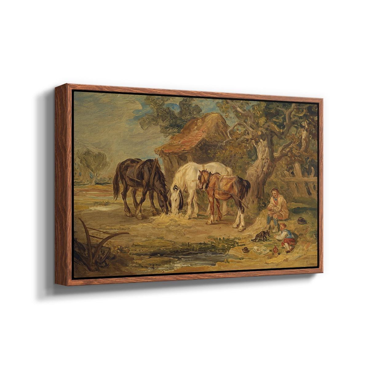 The Midday Meal, 1835 - Floater Framed Canvas Print