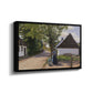 Danish Village Street with Woman and Milkman, 1880 - Floater Framed Canvas Print