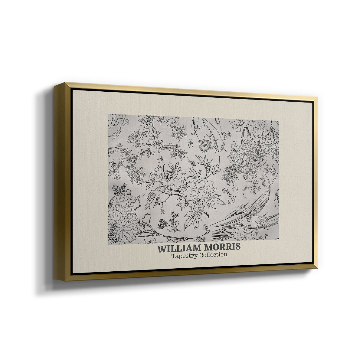 Fleurs, 1866 (Morris Inspired) - Floater Framed Canvas Print